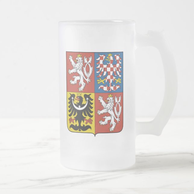De Cerveja Vidro Jateado Caneca checa da brasão (Direita)