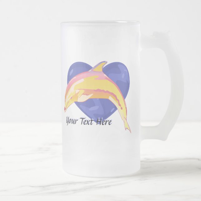 De Cerveja Vidro Jateado Caneca colorida do golfinho (Direita)