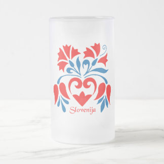 De Cerveja Vidro Jateado Caneca com motivo esloveno em cores nacionais