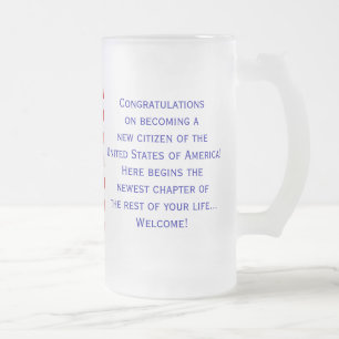 De Cerveja Vidro Jateado Caneca da Bandeira da Cidadania Americana