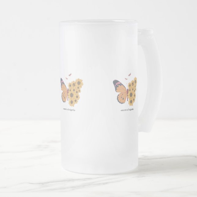 De Cerveja Vidro Jateado Caneca da Borboleta (Frente Esquerda)