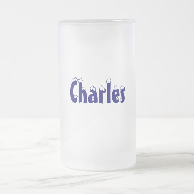 De Cerveja Vidro Jateado Caneca do Estilo-Fosco do Charles-Nome (Centro)