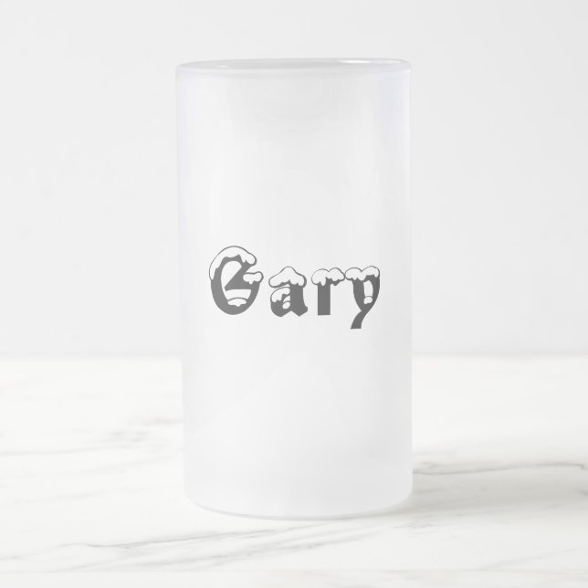 De Cerveja Vidro Jateado Caneca do Estilo-Fosco do Gary-Nome (Centro)