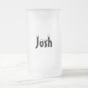 De Cerveja Vidro Jateado Caneca do Estilo-Fosco do Josh-Nome