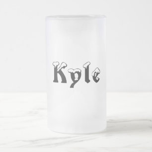 De Cerveja Vidro Jateado Caneca do Estilo-Fosco do Kyle-Nome