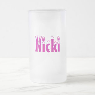 De Cerveja Vidro Jateado Caneca do Estilo-Fosco do Nicki-Nome