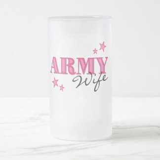 De Cerveja Vidro Jateado Caneca do fosco da esposa do exército do rosa