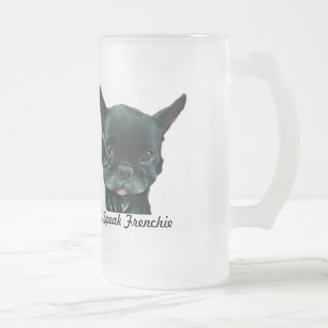 De Cerveja Vidro Jateado Caneca do fosco do buldogue francês (Direita)