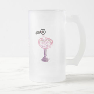 De Cerveja Vidro Jateado Caneca do fosco do cocktail do flamingo