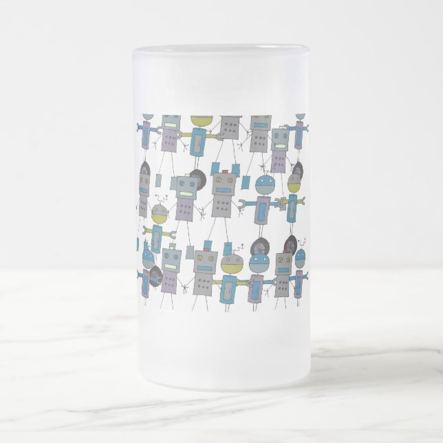 De Cerveja Vidro Jateado Caneca do fosco do exército do robô (Centro)