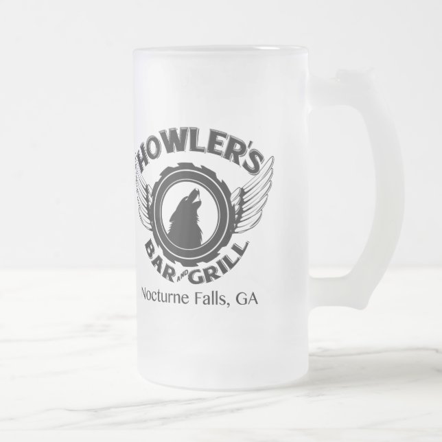 De Cerveja Vidro Jateado Caneca do fosco do Howler (Direita)
