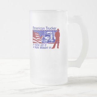 De Cerveja Vidro Jateado Caneca dos camionistas do fosco