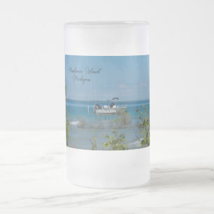 De Cerveja Vidro Jateado Caneca Estacionada Em Mackinac Congelada