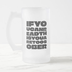 De Cerveja Vidro Jateado Caneca Geada Tipografia Negrito TooSober