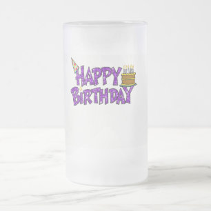 De Cerveja Vidro Jateado Caneca gelado do aniversário