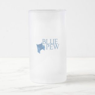 De Cerveja Vidro Jateado Caneca gelado do banco azul
