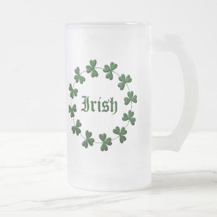De Cerveja Vidro Jateado Caneca irlandesa 2 do trevo