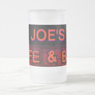 De Cerveja Vidro Jateado Caneca Joe's (Or?) Cafe and Bar