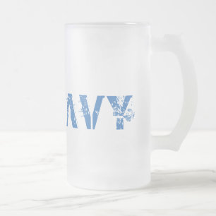 De Cerveja Vidro Jateado caneca marinho