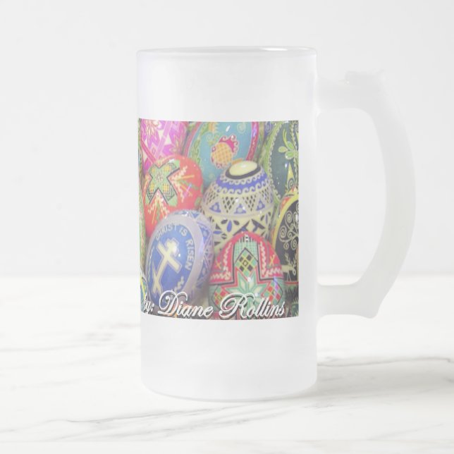 De Cerveja Vidro Jateado caneca pysanky do fosco 150z - personalizada (Direita)