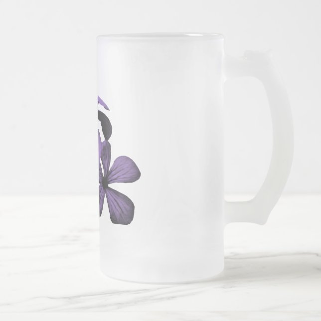 De Cerveja Vidro Jateado Caneca roxa do fosco das flores (Direita)