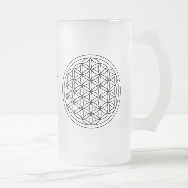 De Cerveja Vidro Jateado Caneca sagrado do fosco da geometria (Direita)