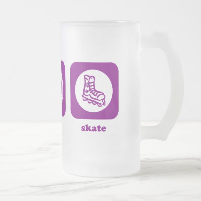 De Cerveja Vidro Jateado Coma. Sono. Skate. Caneca (Direita)