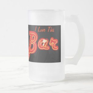 De Cerveja Vidro Jateado Eu amo esta caneca do bar