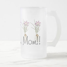 De Cerveja Vidro Jateado Eu te amo, MAMÃ! Caneca bonito da arte das flores