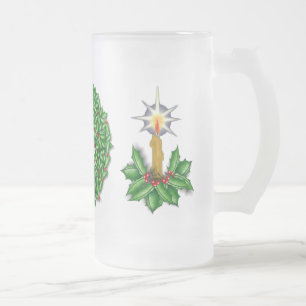 De Cerveja Vidro Jateado Noite da caneca leve do fosco do Natal alta