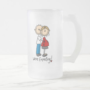 De Cerveja Vidro Jateado Nós estamos esperando! Figura grávida caneca da