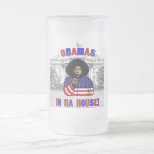 De Cerveja Vidro Jateado Obamas na caneca do fosco da casa da Dinamarca
