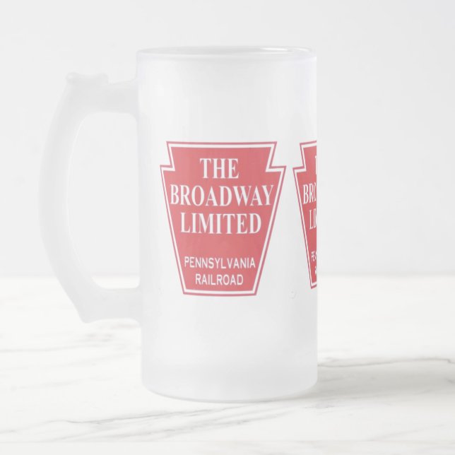 De Cerveja Vidro Jateado Pensilvânia Railroad Broadway Limited Beer Caneca  (Esquerda)