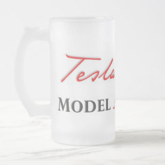De Cerveja Vidro Jateado Tesla S modelo baseado num guião em uma caneca do