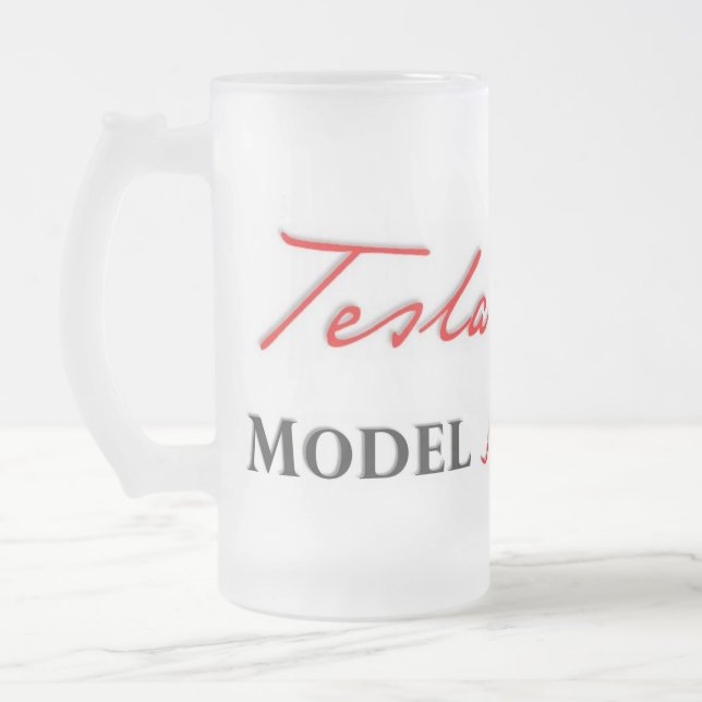 De Cerveja Vidro Jateado Tesla S modelo baseado num guião em uma caneca do (Esquerda)