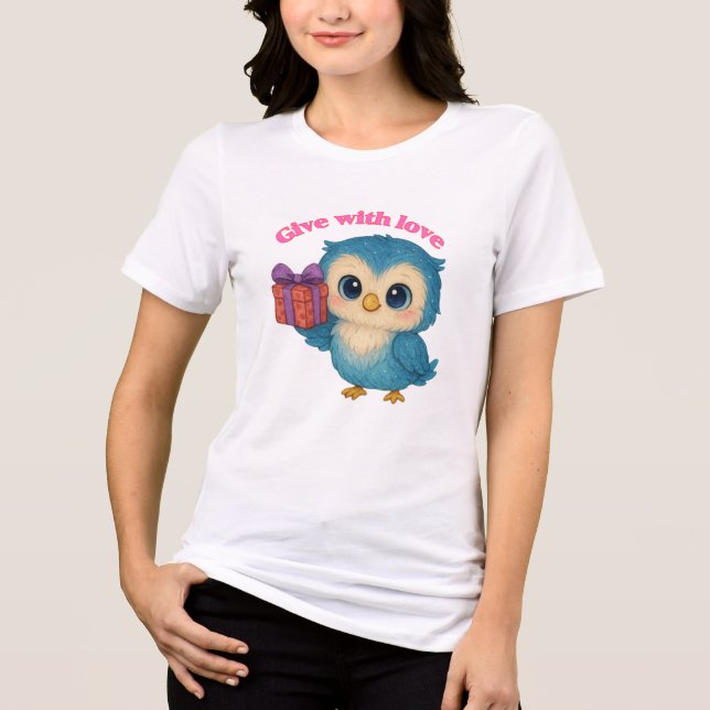 Dê com Amor - Mensagem Sensível T-Shirt (Frente)