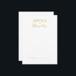 De Conselho Cartão Simples Elegante Dourado para Casamento<br><div class="desc">Este simples cartão elegante de casamento de ouro é perfeito para o seu casamento moderno minimalista de branco e ouro. O design apresenta fonte mínima de ouro contemporâneo acompanhada de caligrafia formal. Mantenha-o como está,  ou escolha personalizá-lo com seu próprio trabalho de arte ou fotos!</div>