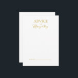 De Conselho Cartão Simples Elegante Dourado para Casamento<br><div class="desc">Este simples cartão elegante de casamento de ouro é perfeito para o seu casamento moderno minimalista de branco e ouro. O design apresenta fonte mínima de ouro contemporâneo acompanhada de caligrafia formal. Mantenha-o como está,  ou escolha personalizá-lo com seu próprio trabalho de arte ou fotos!</div>