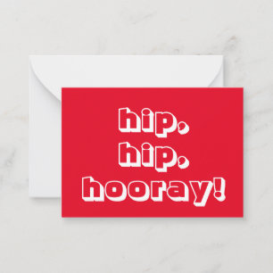 De Conselho hip, hip, hooray! Parabéns, cartão branco vermel