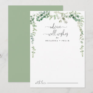 De Conselho O Casamento Eucalyptus Verde Bem Deseja Um Cartão 