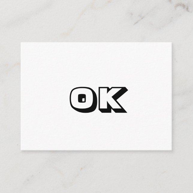 De Conselho OK, Ok, moderno cartão branco negro (Frente)