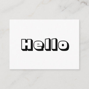 De Conselho Olá, cartão branco negro ousado