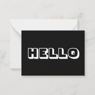 De Conselho Olá, cartão branco preto