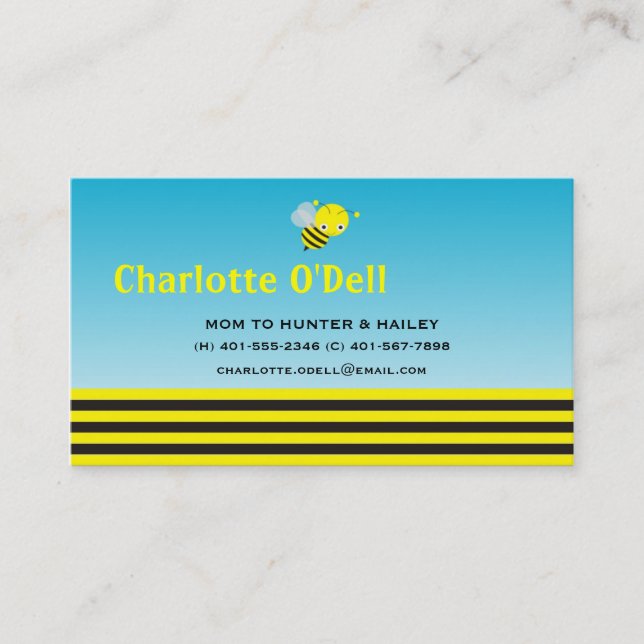 De Contato bumble o cartão das mamães da abelha (Frente)