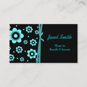 De Contato Cartão à moda das mamães do preto & do Aqua