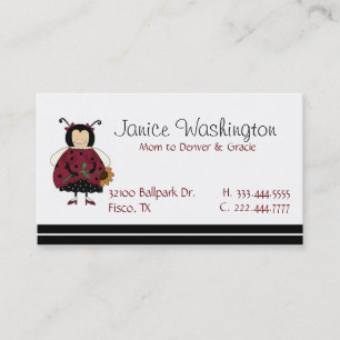 De Contato Cartão bonito das mamães da menina do joaninha