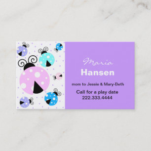 De Contato Cartão colorido das mamães dos joaninhas