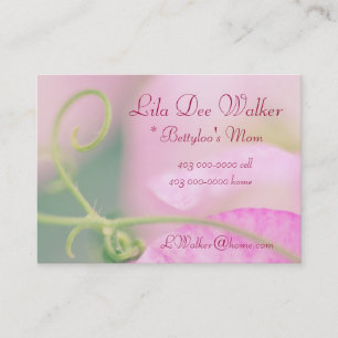 De Contato Cartão pessoal das mamães; Flor cor-de-rosa da