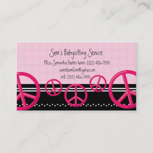 De Contato Cartão telefónico cor-de-rosa da baby-sitter ou