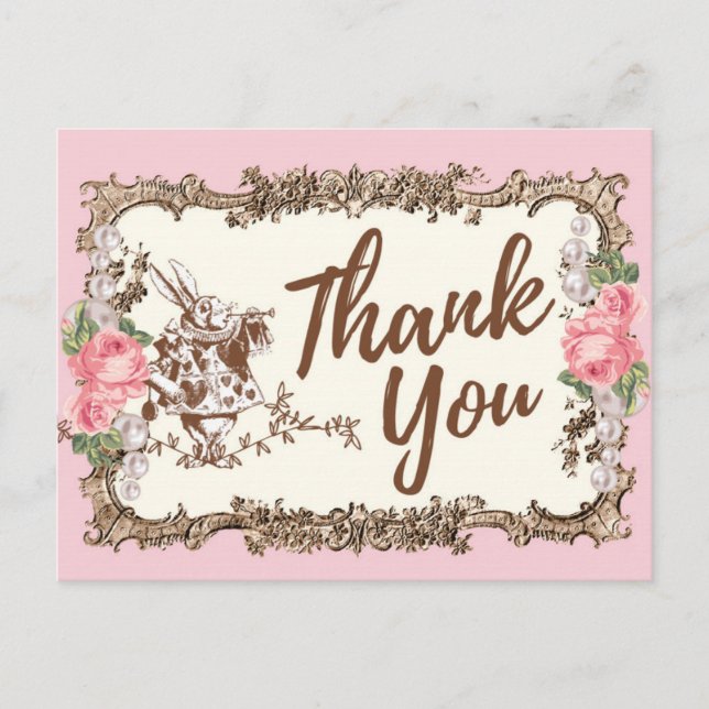 De Convite alice no maravilderland obrigado seu cartão postal (Frente)